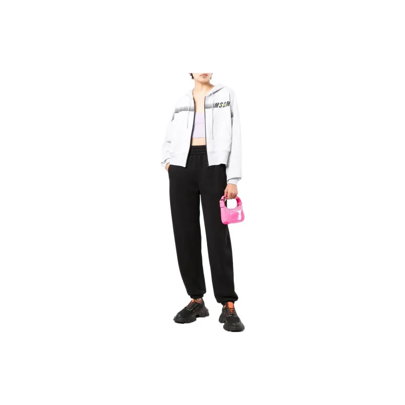 MSGM Logo print Zip up Hoodie-1