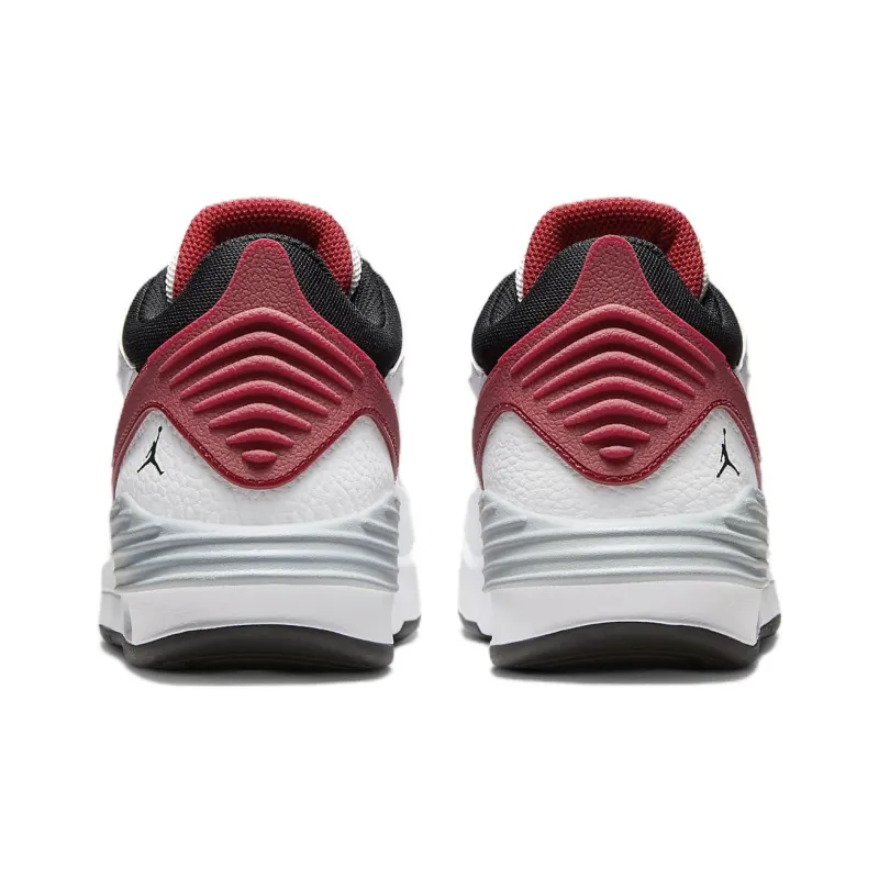 Jordan Max Aura 5 Cushioning, Wear Resistant Low Top Children's Basketball Shoes White Red Teenagers-4