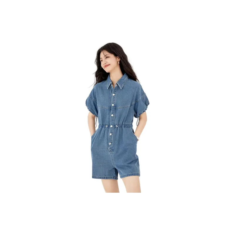 Mo Han Yi Mei Jumpsuit Women's Denim Blue-3