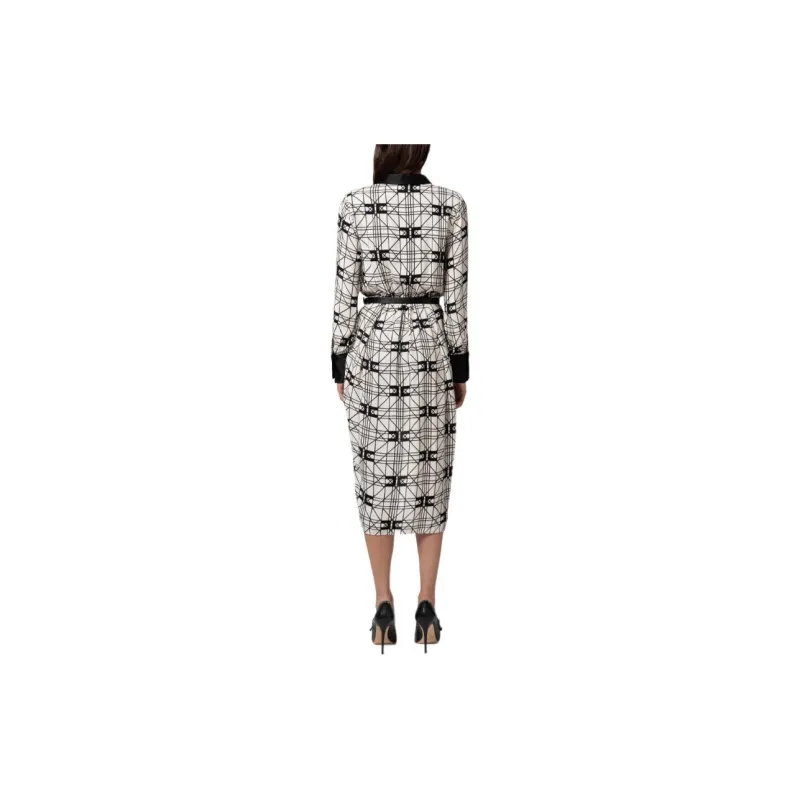 Elisabetta Franchi SS24 Long-Sleeved Dresses Women's White-2