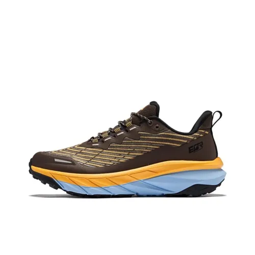 Erke Aspect Running Shoes Men Low-Top Dark Sandalwood / Fluorescent Sweet Orange