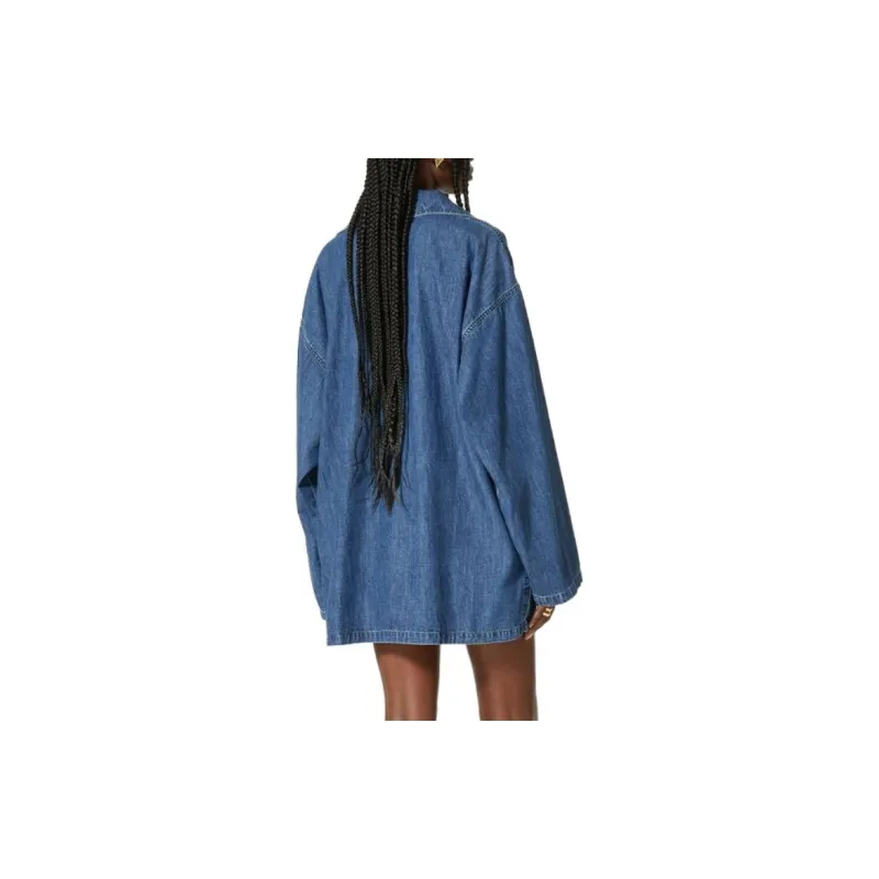 Valentino Long-Sleeved Dresses Women's Blue-2