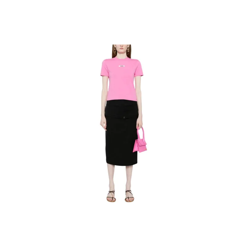 Jacquemus Gros Grain Logo patch T shirt-2