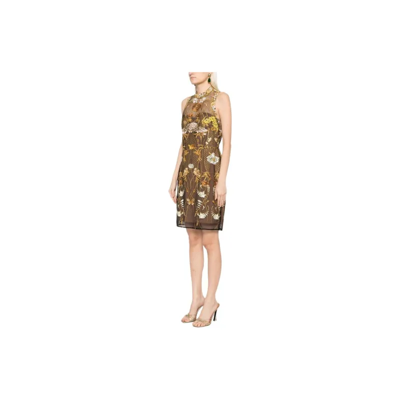 Marchesa Notte Floral embroidered Tulle Mini Dress-3