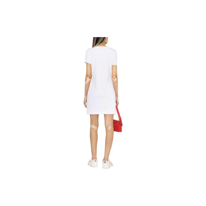 LOVE MOSCHINO Logo print Cotton T shirt Dress-2