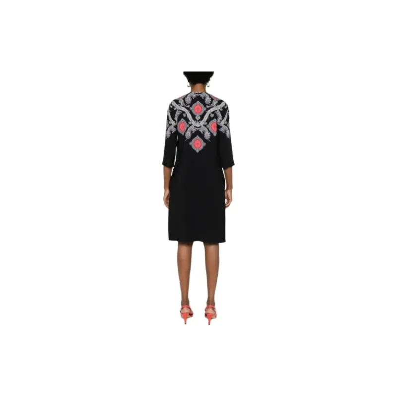 ETRO Paisley Printed Cady Crewneck Midi Dress-2