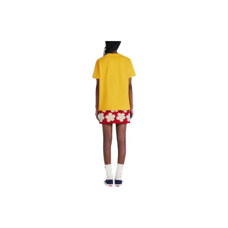 KENZO Letter Logo T Shirts Women's Yellow-4