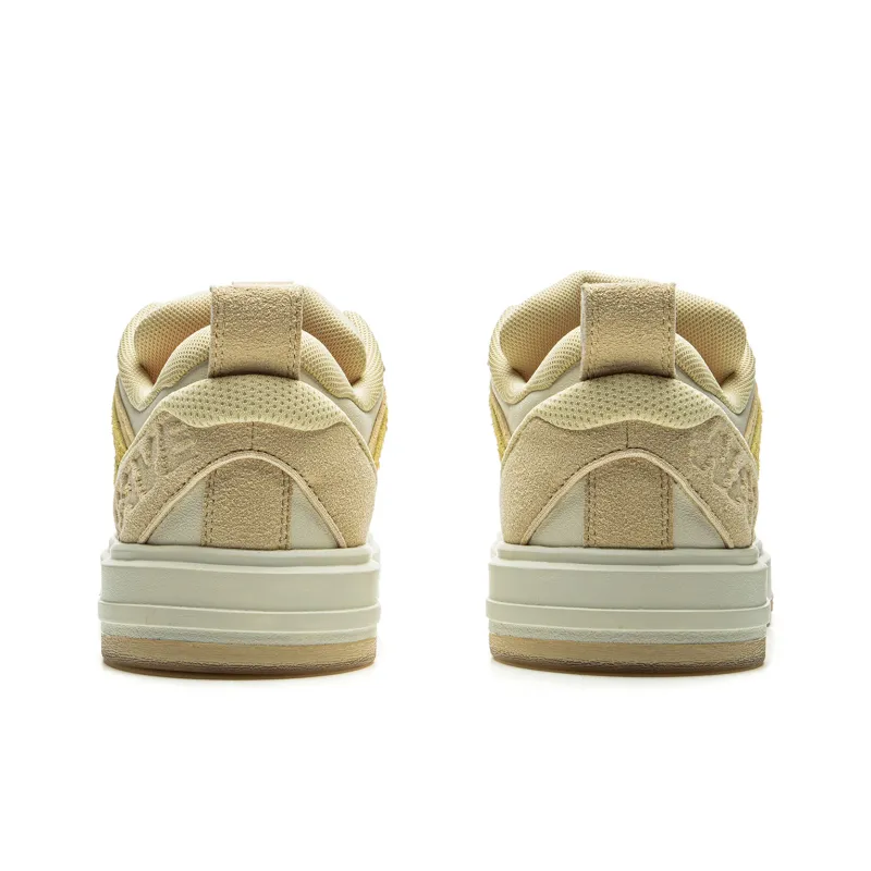 LiNing Wave SWAG Slip Resistant Cushioning Abrasion Resistant Low Top Skateboard Shoes Women's Yellow Beige-4
