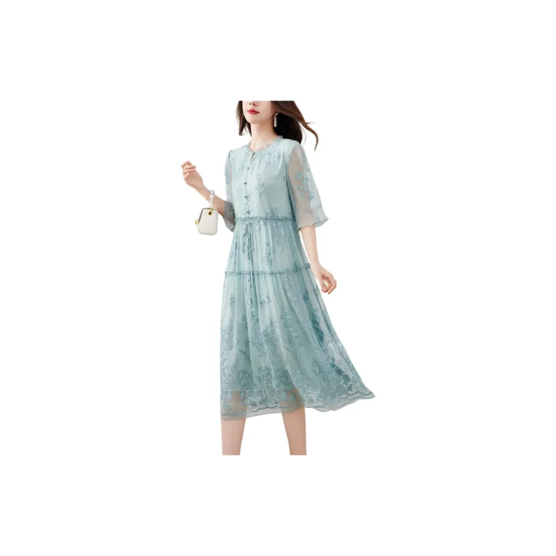 Yi Mengyuan Long Sleeved Dresses Women's-8