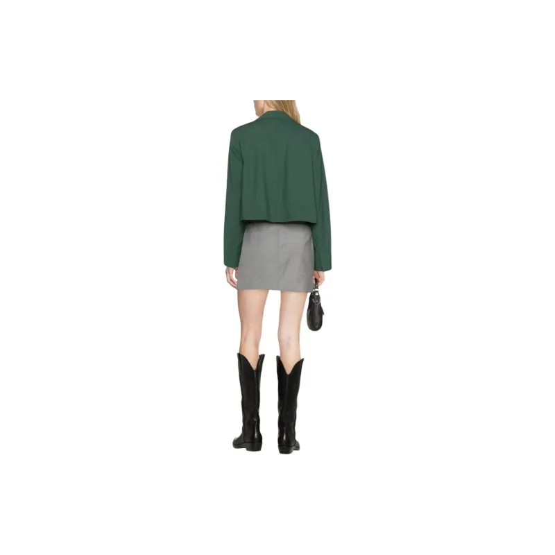 GANNI Single-breasted Cropped Blazer-1