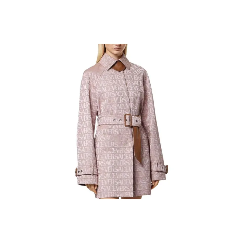 FANSIZHE Trench Coat Women's Pink-3