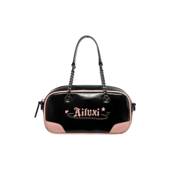 AILUXI PU Boston Bag Bowling Bag Handbags Shoulder Bag Crossbody Bag Regular Women's Galaxy Black