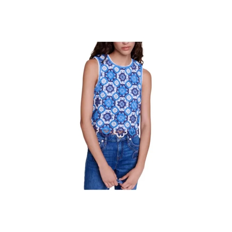 Maje Tank Tops Women's Blue-1