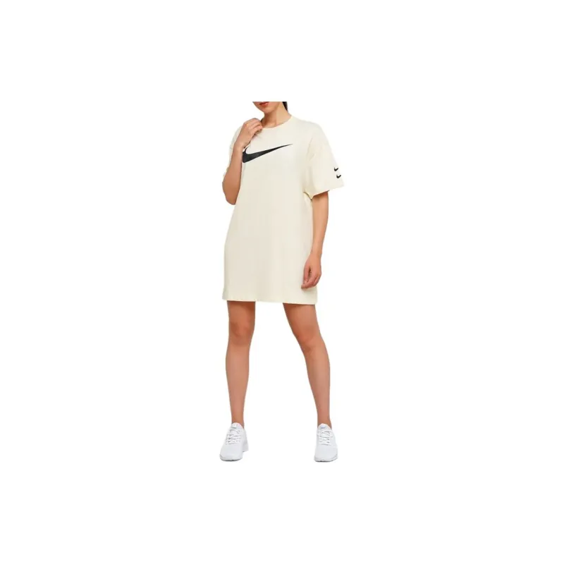 Nike Short Sleeved Dresses Women's Ecru-4
