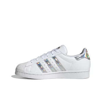 Adidas Originals SUPERSTAR Anti Slip Wear Resistant Low Top Kids Lifestyle Shoes Silver White Teenagers