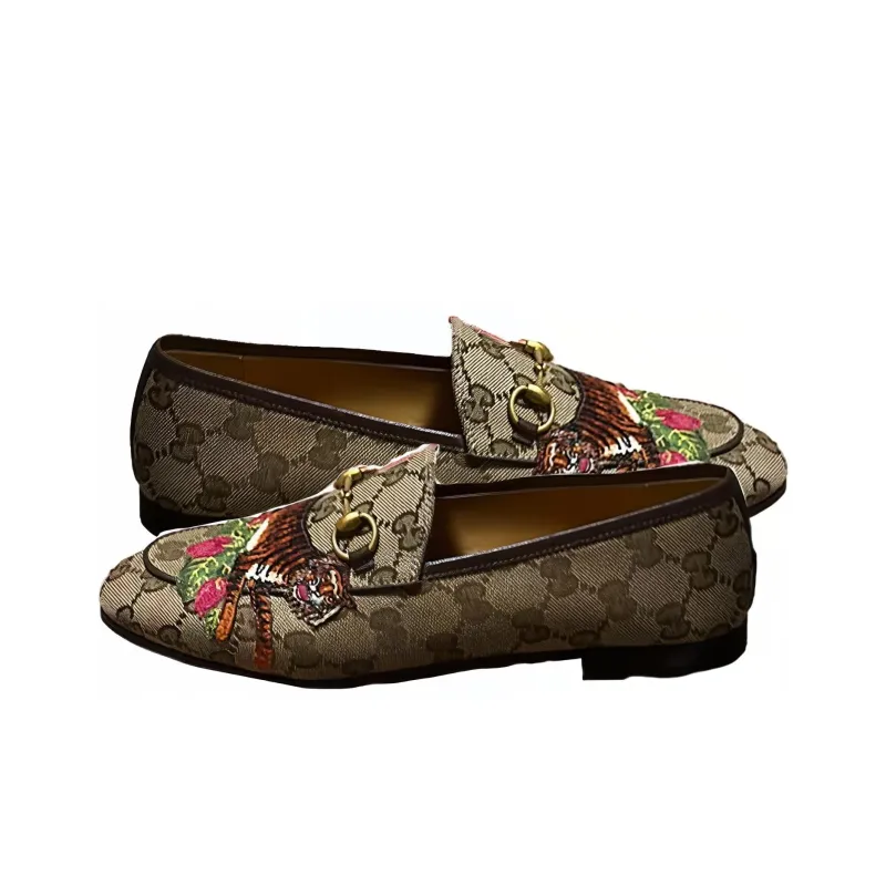 GUCCI Embroidered Round Toe Loafer Beige Women's-2
