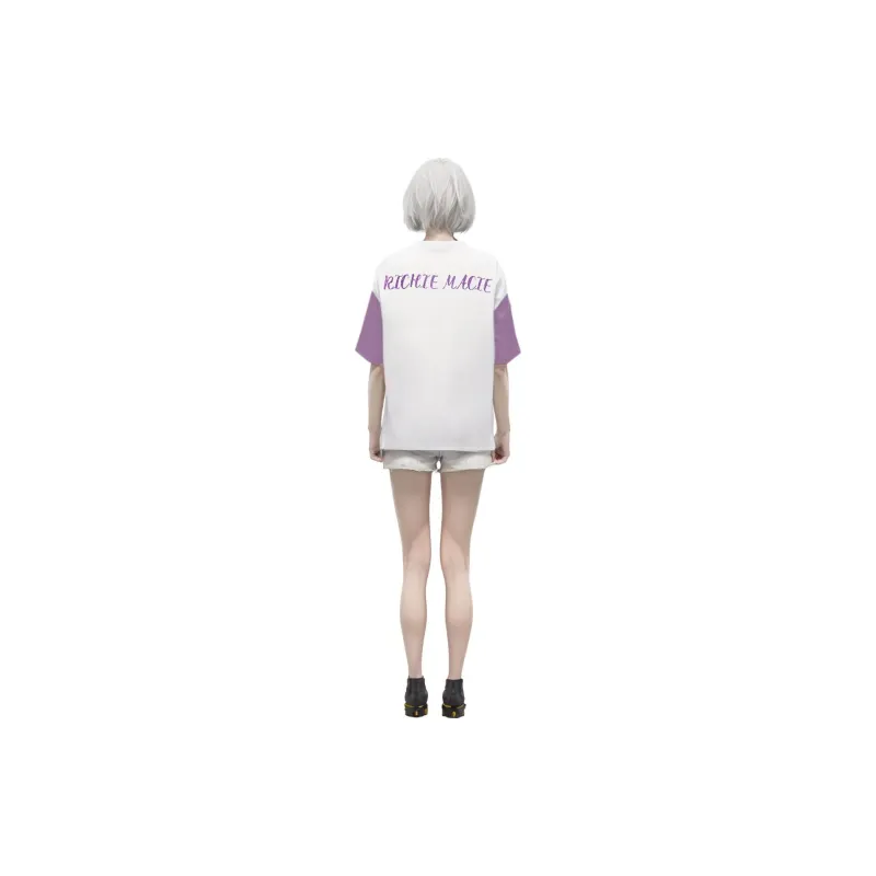 Richie Macie T Shirts Women's Purple & White-2