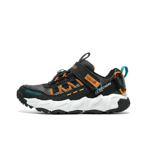 Skechers Wear Resistant Breathable Slip Resistant Low Top Kids' Running Shoes Black Orange Teenagers