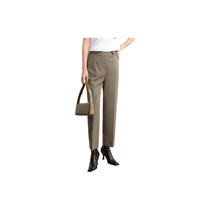 JZ. ANNAKRO Casual Pants Women's Grid Green Gray-3