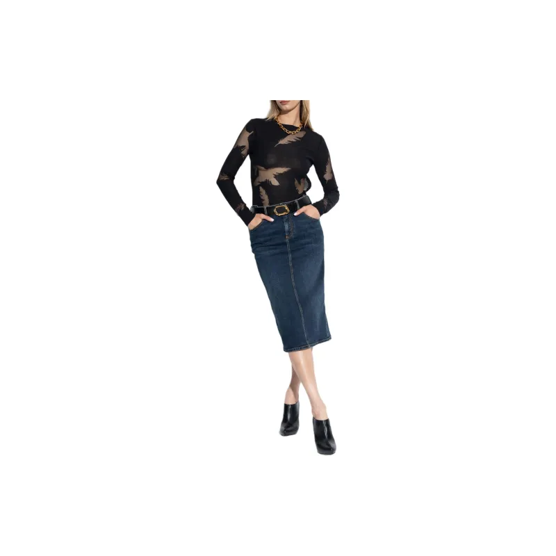 Alexander McQueen Feather Intarsia Long Sleeved Top-1