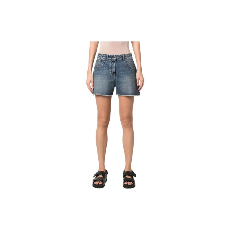 PALM ANGELS Embroidered Denim Shorts-1