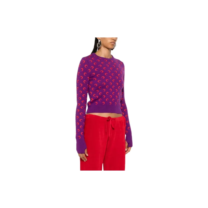 Marine Serre Moonogram Pattern Merino Jumper-3