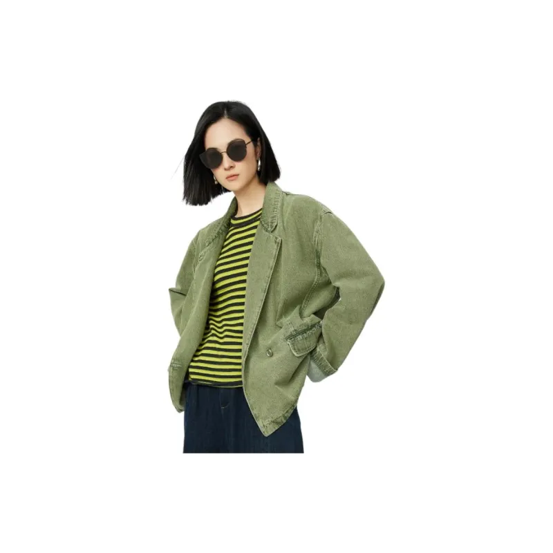 HERLAND Denim Jacket Women's Green-1