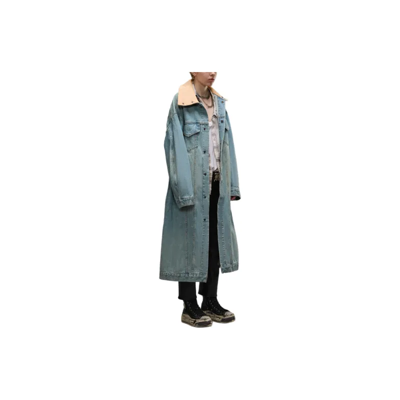 R13 FW24 Coats Women's Light Blue-4