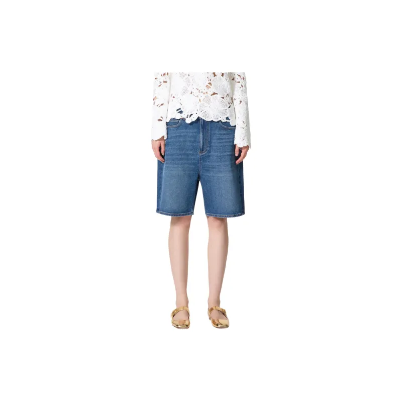 Valentino High rise Wide Leg Shorts-1