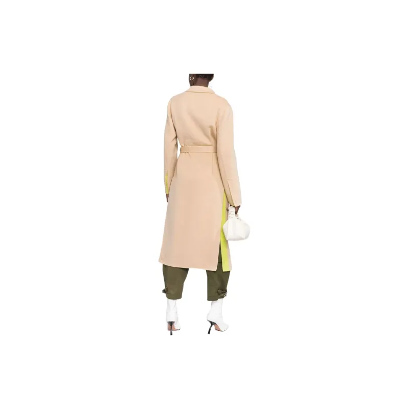OFF WHITE Double Wool Belted Coat Beige-1