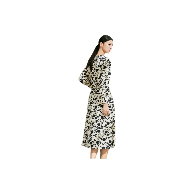 Fragment Long Sleeved Dress Women's Black-3