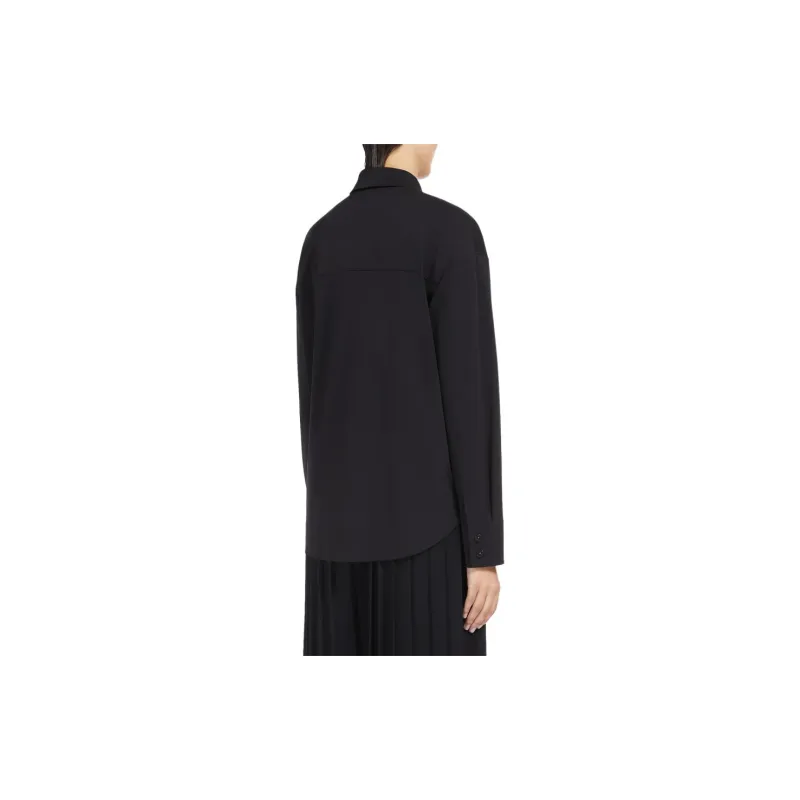 MaxMara Urbano Collection Technical Jersey Shirt Women's Black-3