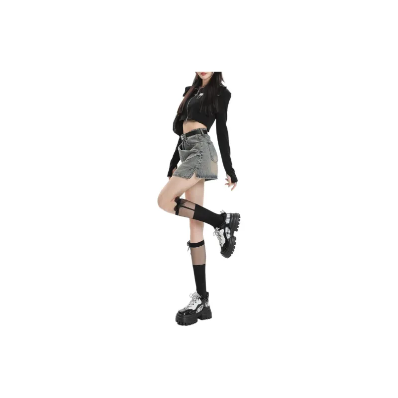 ZNZX Denim Short Skirts Women's Nano Gray-2