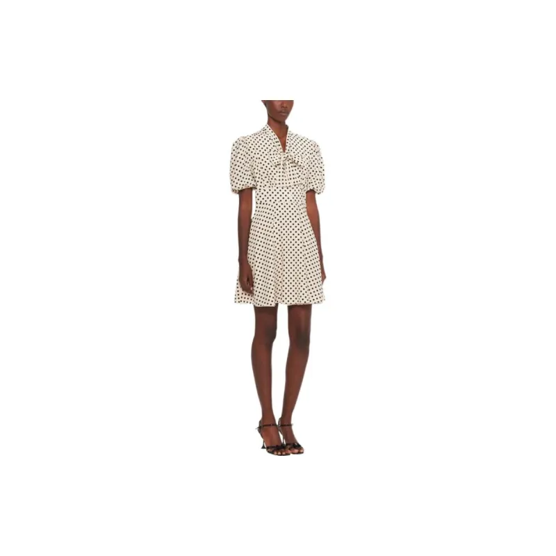 MIU MIU Short Sleeved Dress Women's Yellow-1