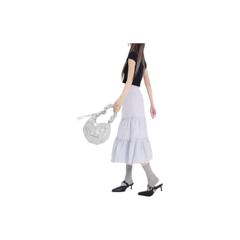 ZAVK Casual Long Skirt Women's Yin Blue-3