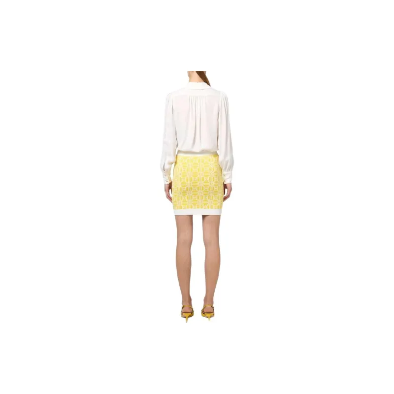 Elisabetta Franchi Necklace appliqué Georgette Blouse-3