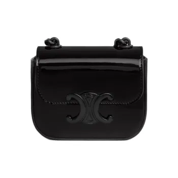 CELINE Cow Leather Handbag, Shoulder Bag Mini Women's Black