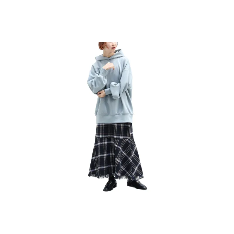 Beams Casual Long Skirt Women's Marine Blue-1