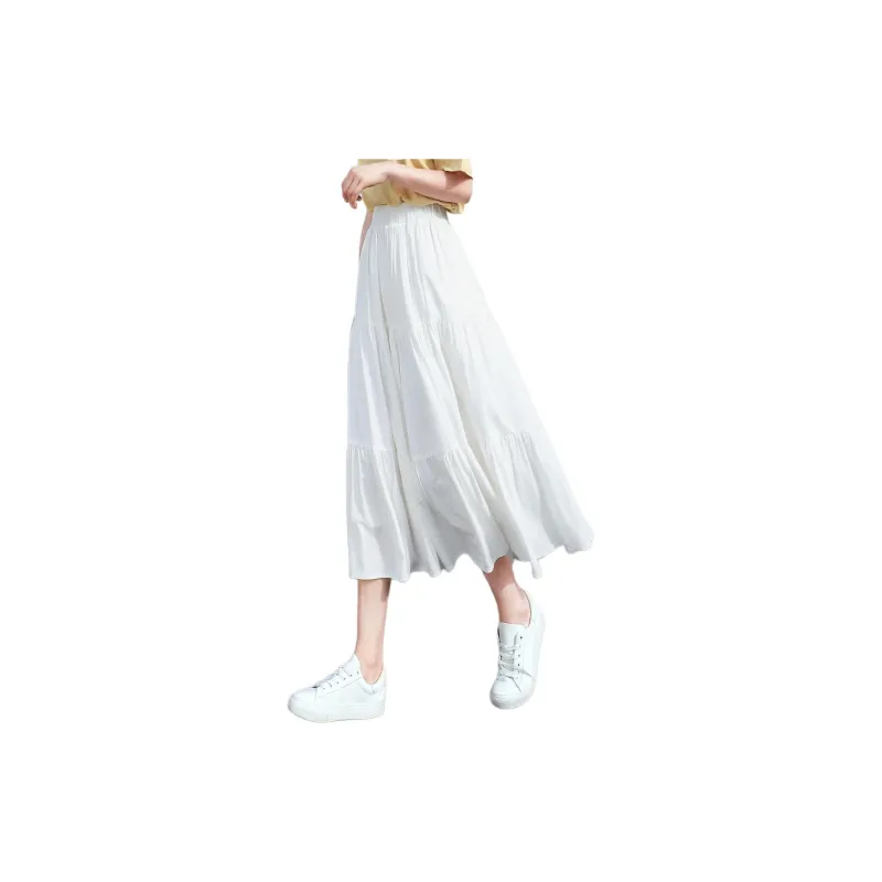 Mo Han Yi Mei Casual Long Skirt Women's White-2