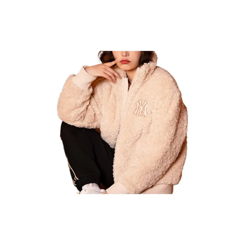 MLB Velvet Jackets Women's Beige-1