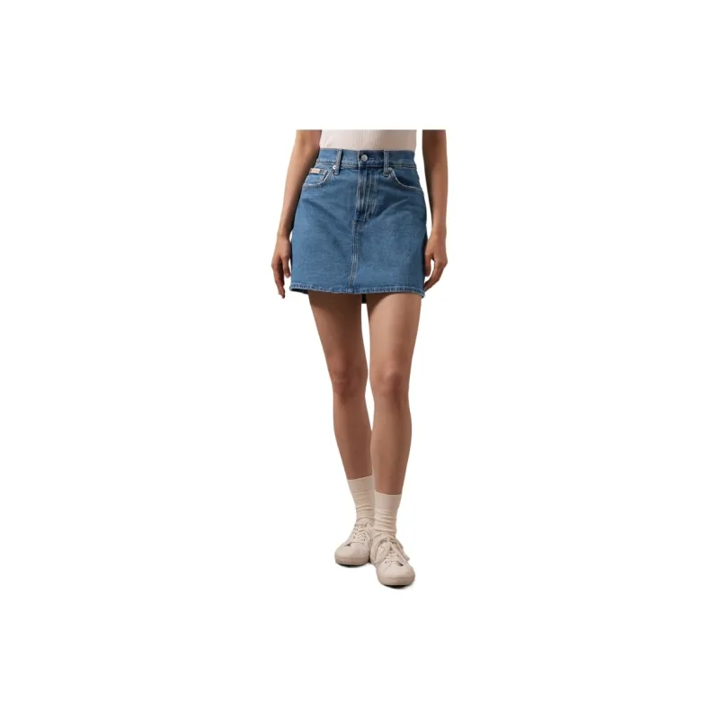 CALVIN KLEIN Denim Short Skirts Women's Denim Blue-2
