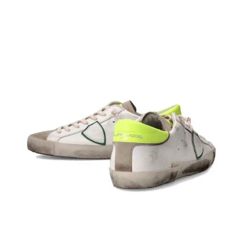 PHILIPPE MODEL Low-Top Skateboard Shoes Men's White Yellow-3