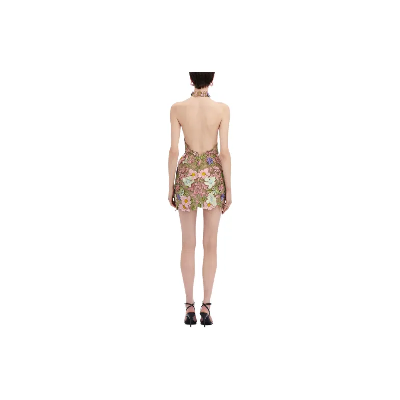 Oscar De La Renta Art Nouveau Threadwork Mini Dress-1