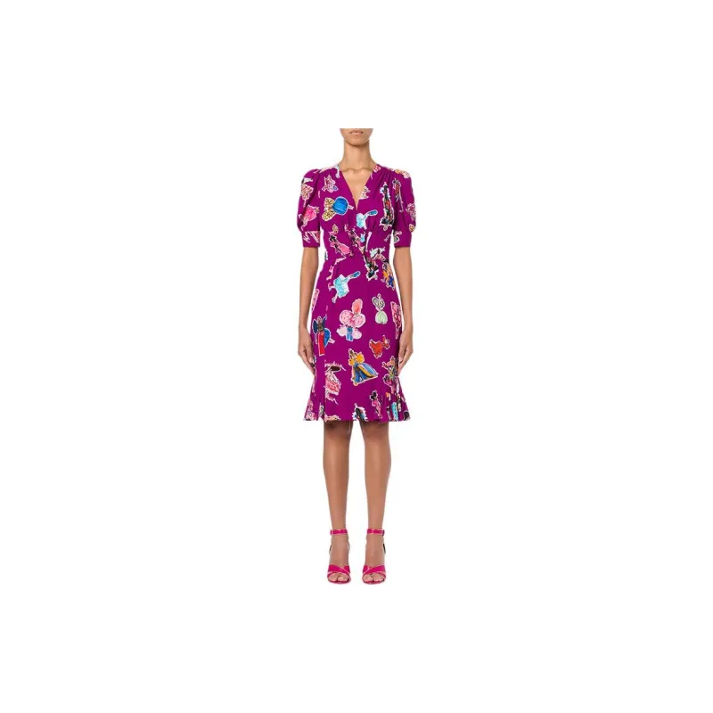MOSCHINO Short-Sleeved Dresses Women's Purple-1