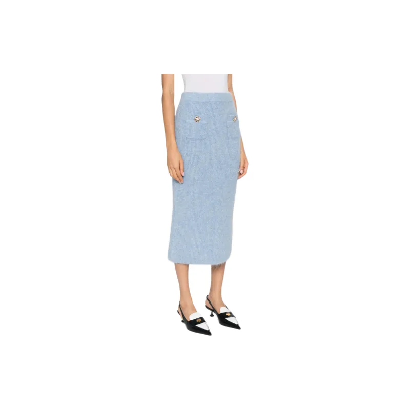 Self portrait Soft Knit Midi Skirt-3