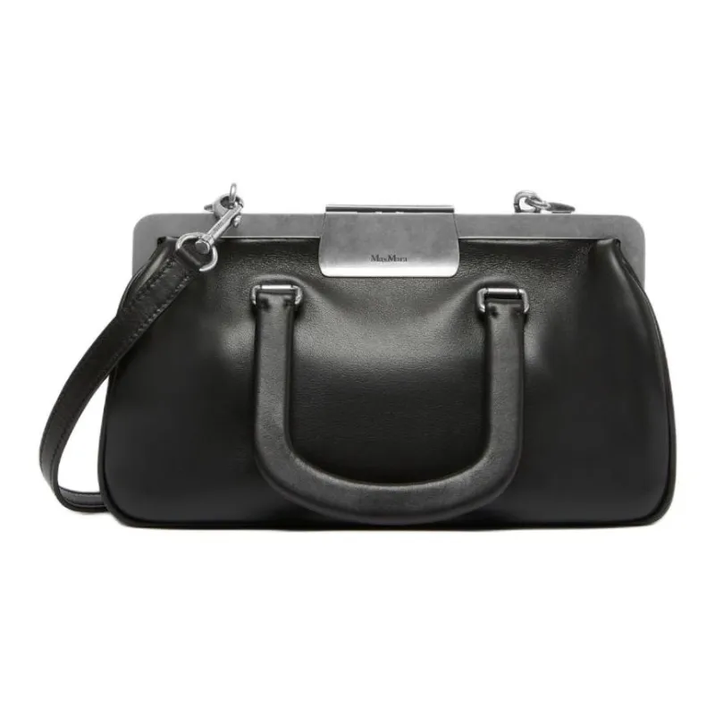 MaxMara Calfskin Shoulder Bag, Crossbody Bag, Handbag Small Size Women's Black-0