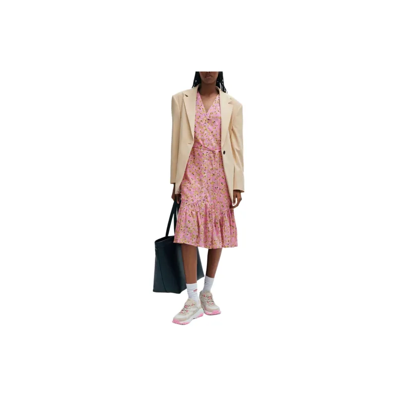 Boss Floral print Belted Midi Dress-1