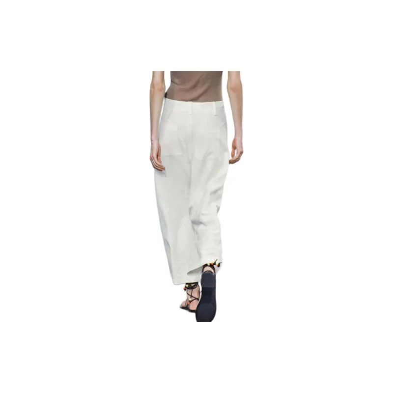 ZARA Casual Pants Women's White-3