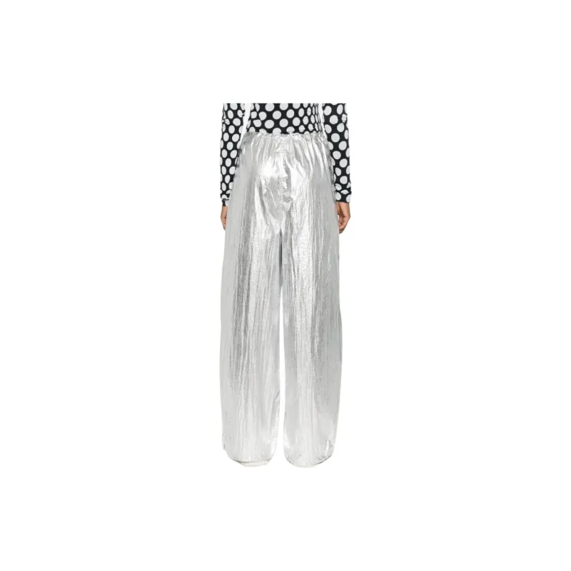 MM6 Maison Margiela Drawstring fastening Metallic Trousers-2
