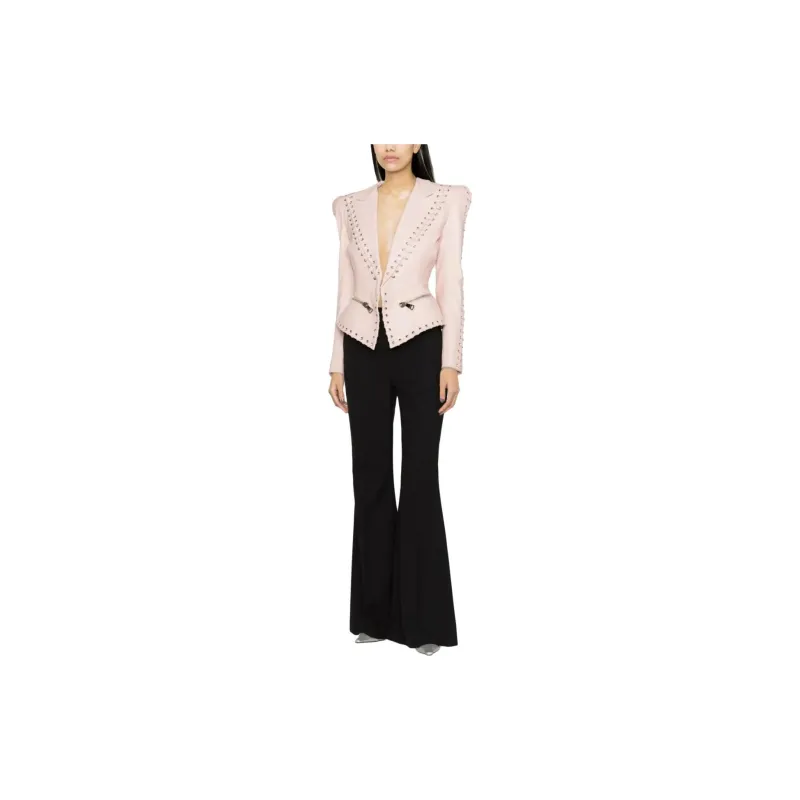 BALMAIN Leather Jackets Women's Pink-1